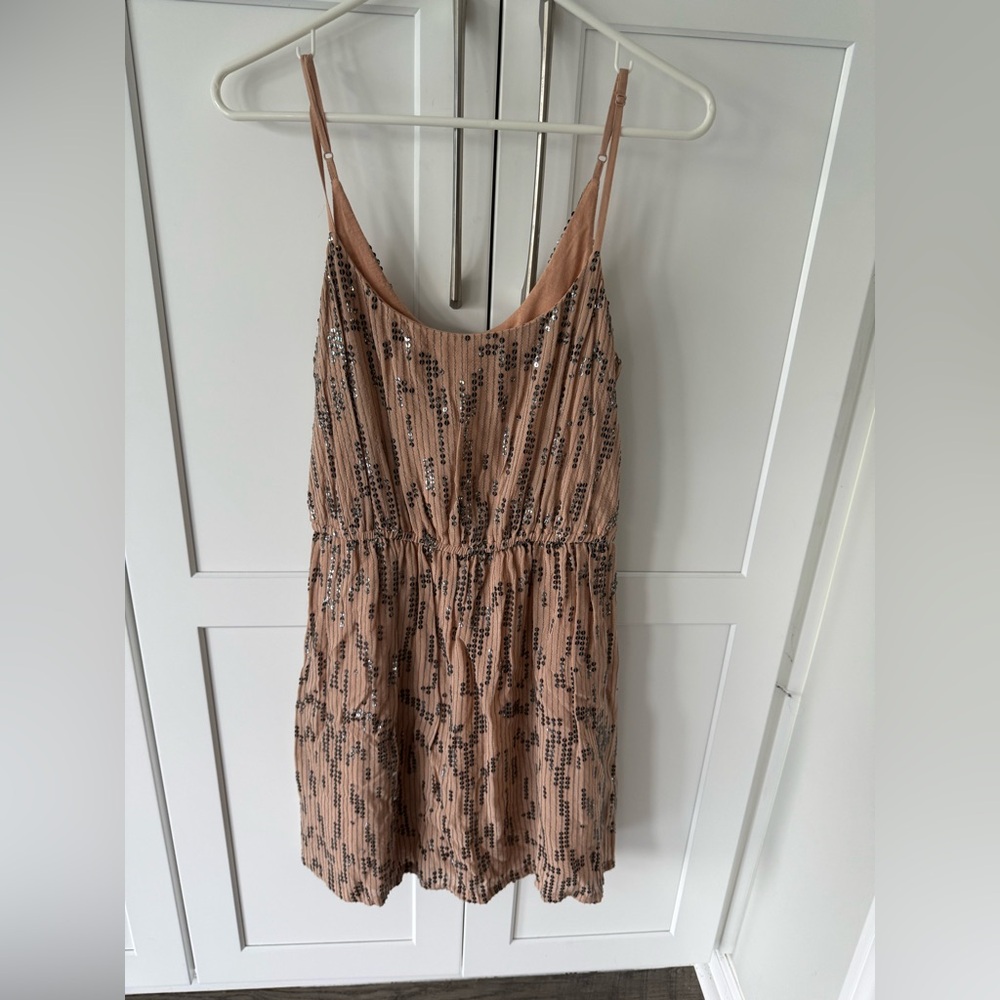 Staring at Stars Tan and Black sequin Dress
